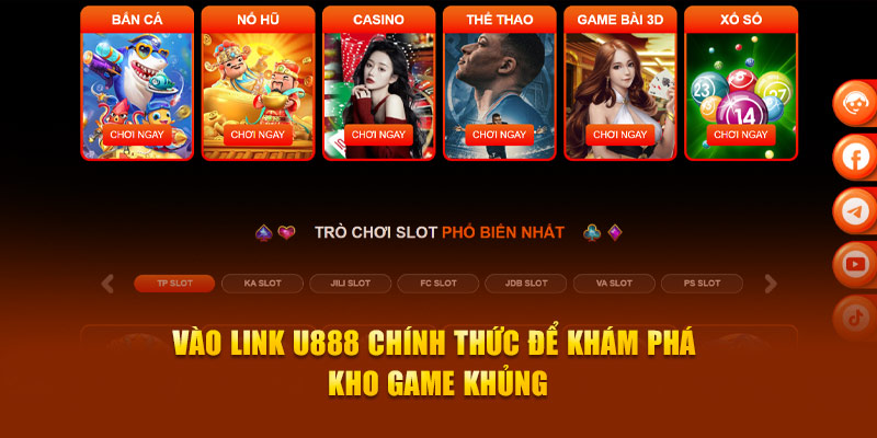 Vào link U888 chính thức để khám phá kho game khủng